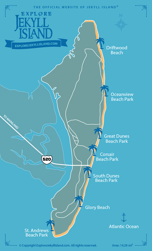 Map of Jekyll Island Beaches